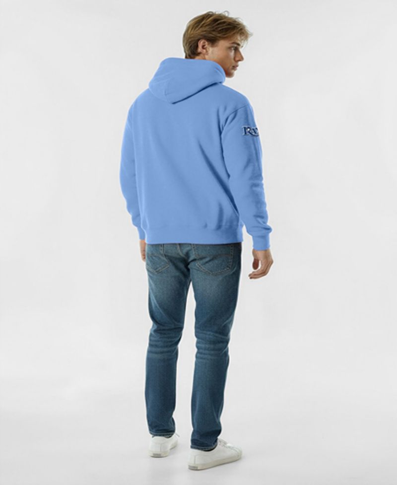 Men's Light Blue Tampa Bay Rays Reverse Weave Chenille Hoodie