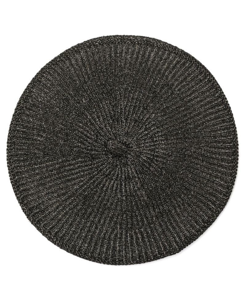 Women's Metallic Rib Knit Beret
