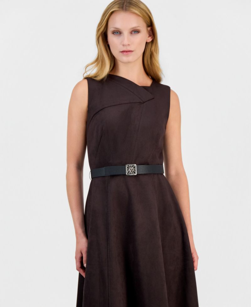 Women's A-Line V-Neck Midi Dress