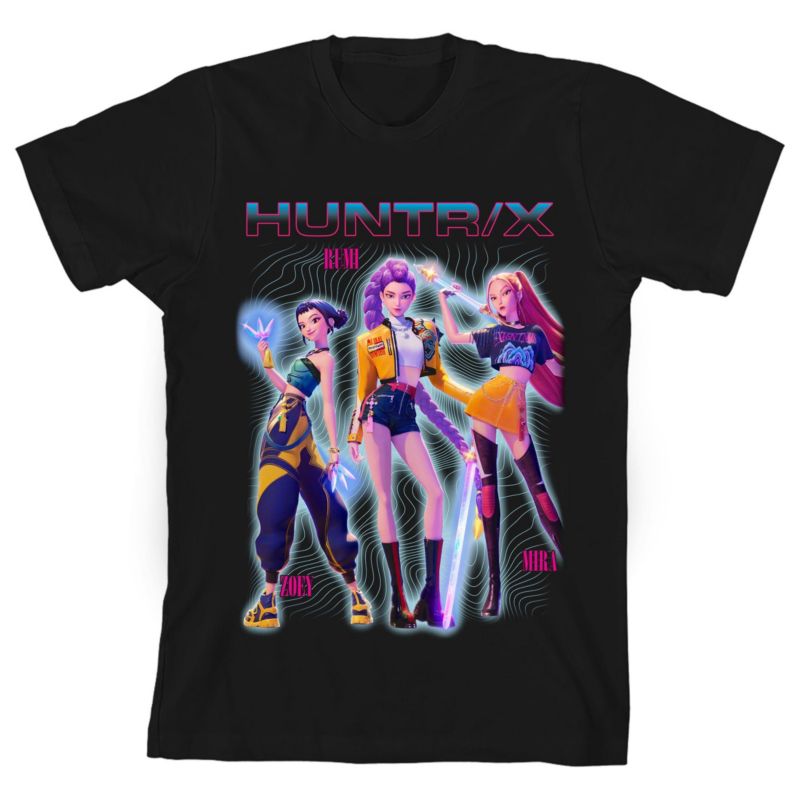 Group Shot Youth Black Crew Neck Short Sleeve T-shirt