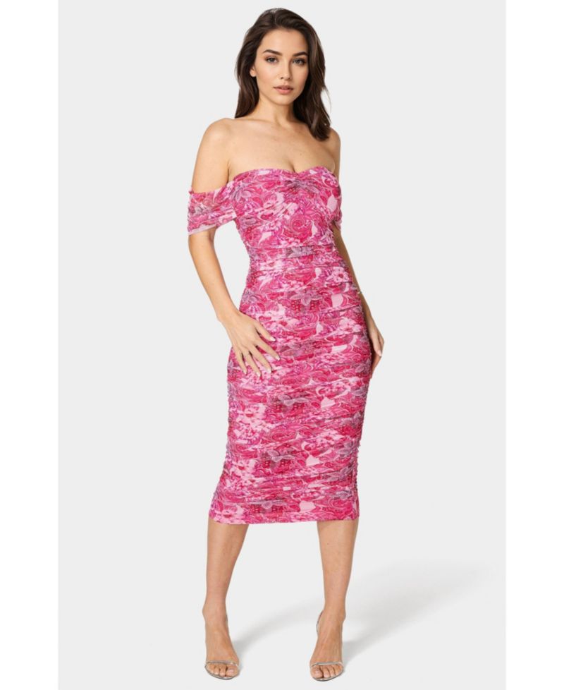 Women's Ruched Midi Dress