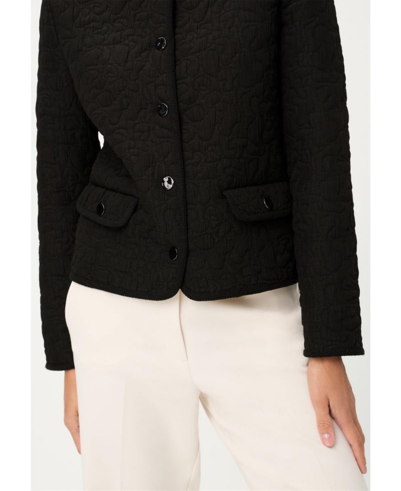 Women's Collarless Quilted Jacket