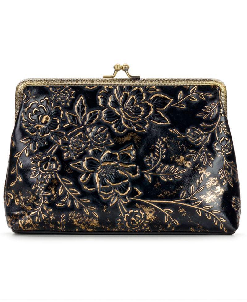 Rose Garden Small Borriana Kiss-Lock Leather Crossbody Handbag