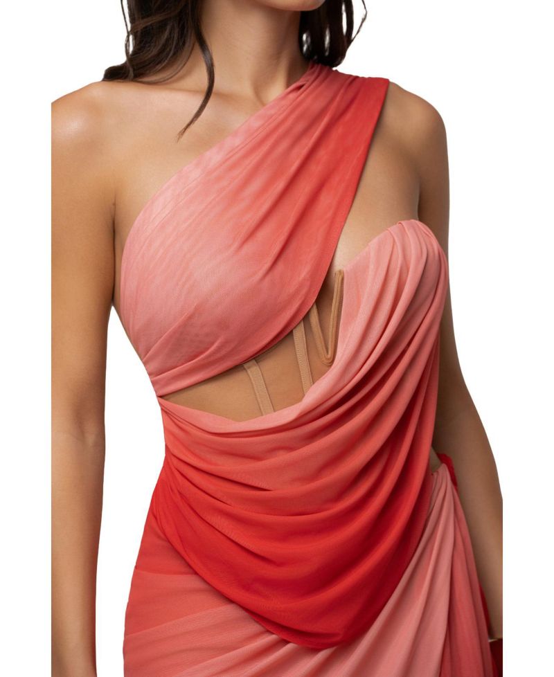 Women's Empress of Hearts High-Neck Corset Mesh Gown