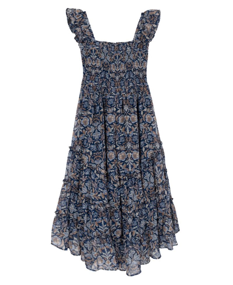 Girls' 7-16 Floral Print Sleeveless Dress and Denim Vest, 2-Piece Set