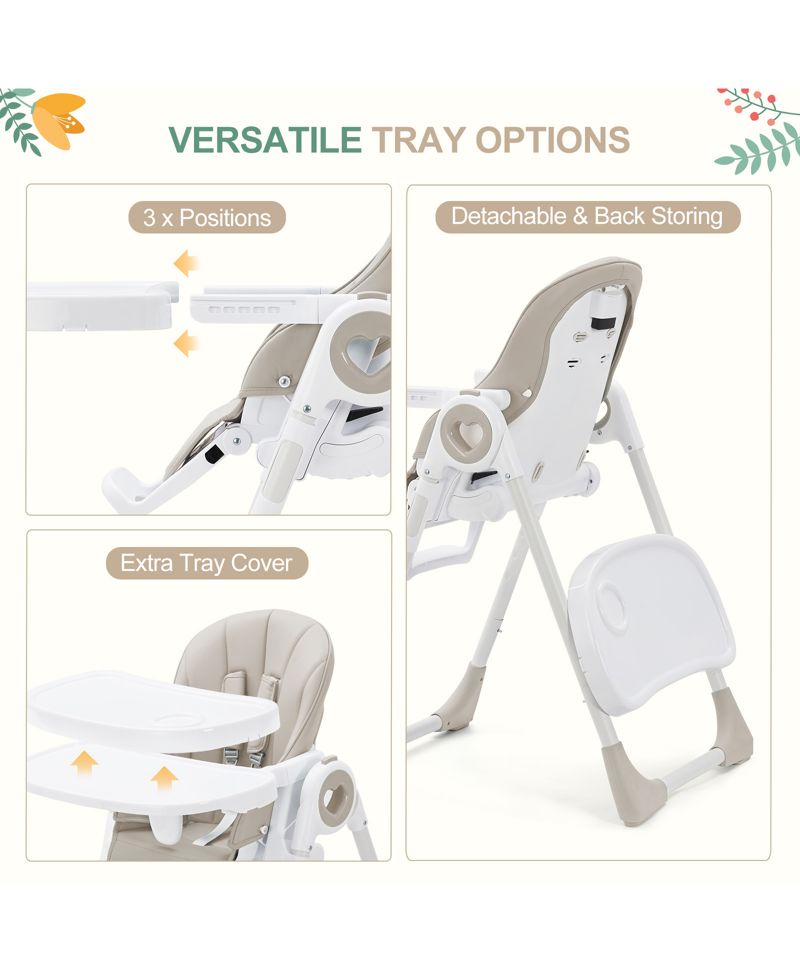 39.4L x 21.3W x 28H in Toddler High Chair with Removable Tray and Safety Harness, Baby Booster Seat for Dining Room Kitchen