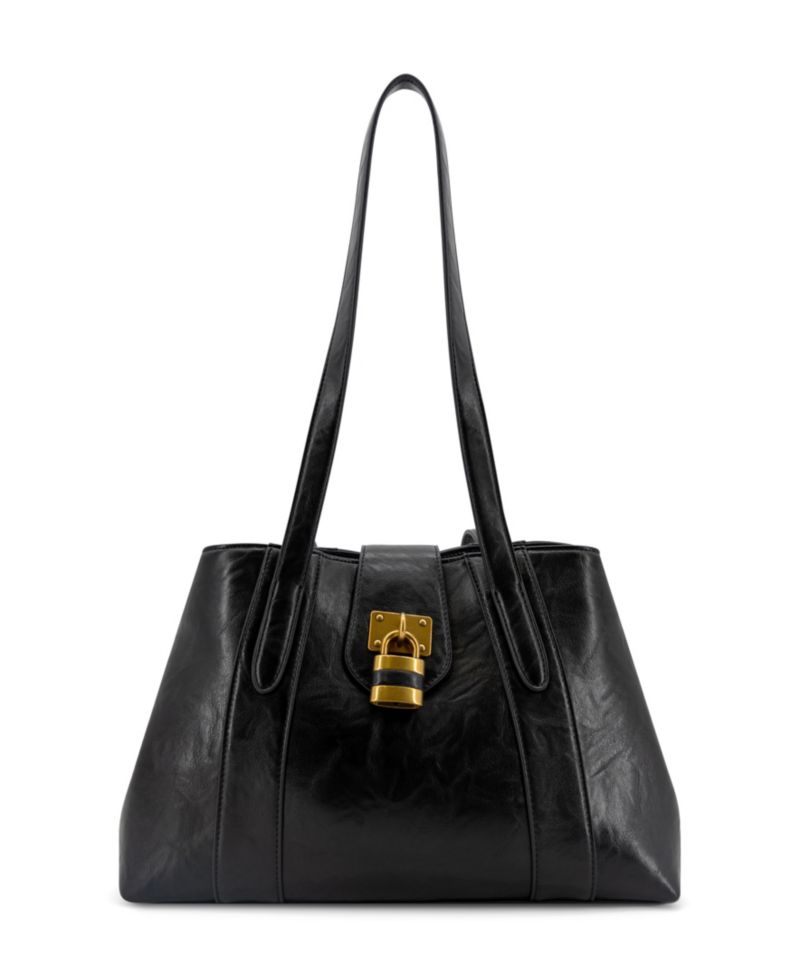 Fiora Signature Lock Medium Satchel Handbag