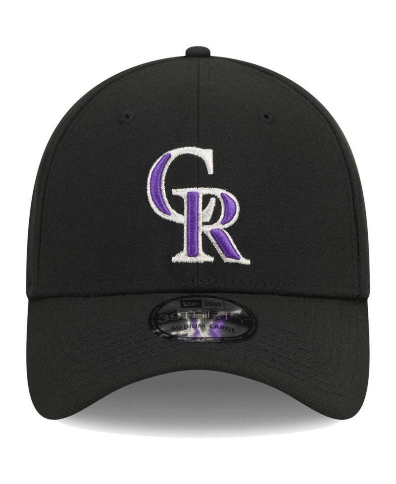 Men's Black Colorado Rockies Logo 39THIRTY Flex Hat