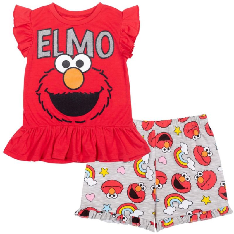 Little Girls 2-Piece T-Shirt and French Terry Shorts Set