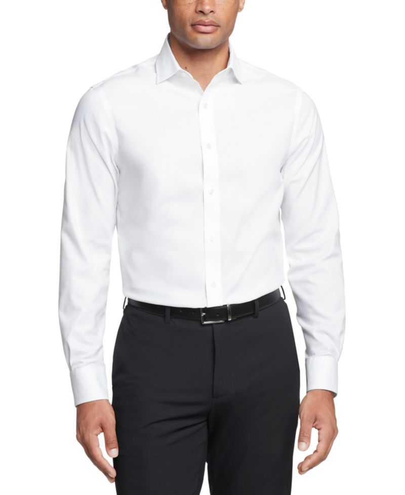 Men's TH Flex Essentials Wrinkle Free Stretch Dress Shirt, Regular & Slim Fit