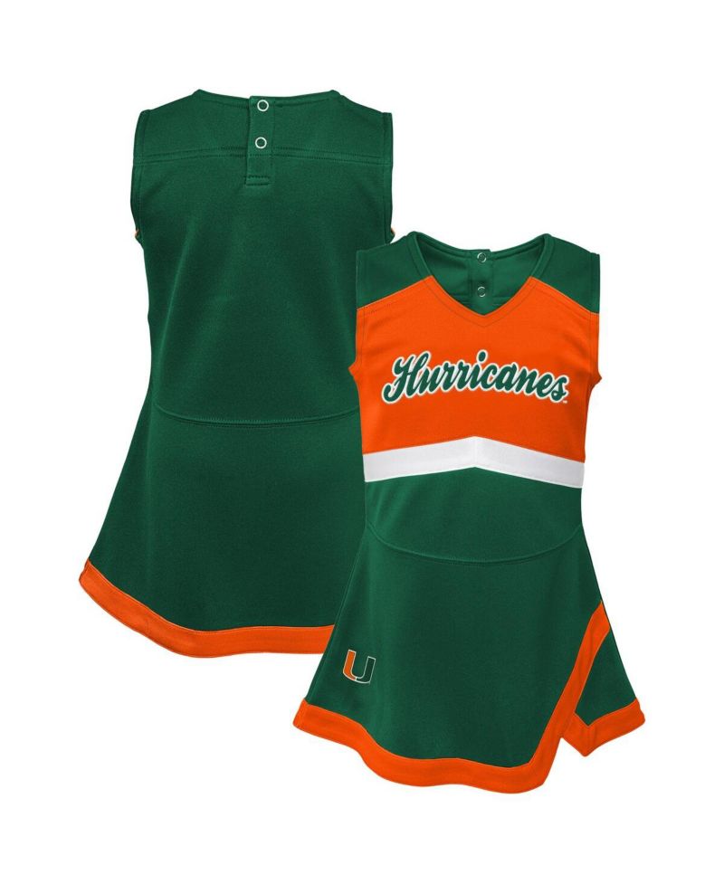 Big Girls Green Miami Hurricanes Cheer Captain Jumper Dress