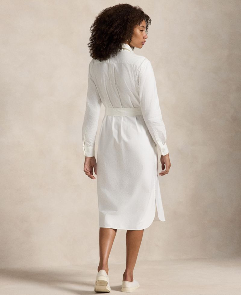 Women's Belted Cotton Oxford Shirtdress