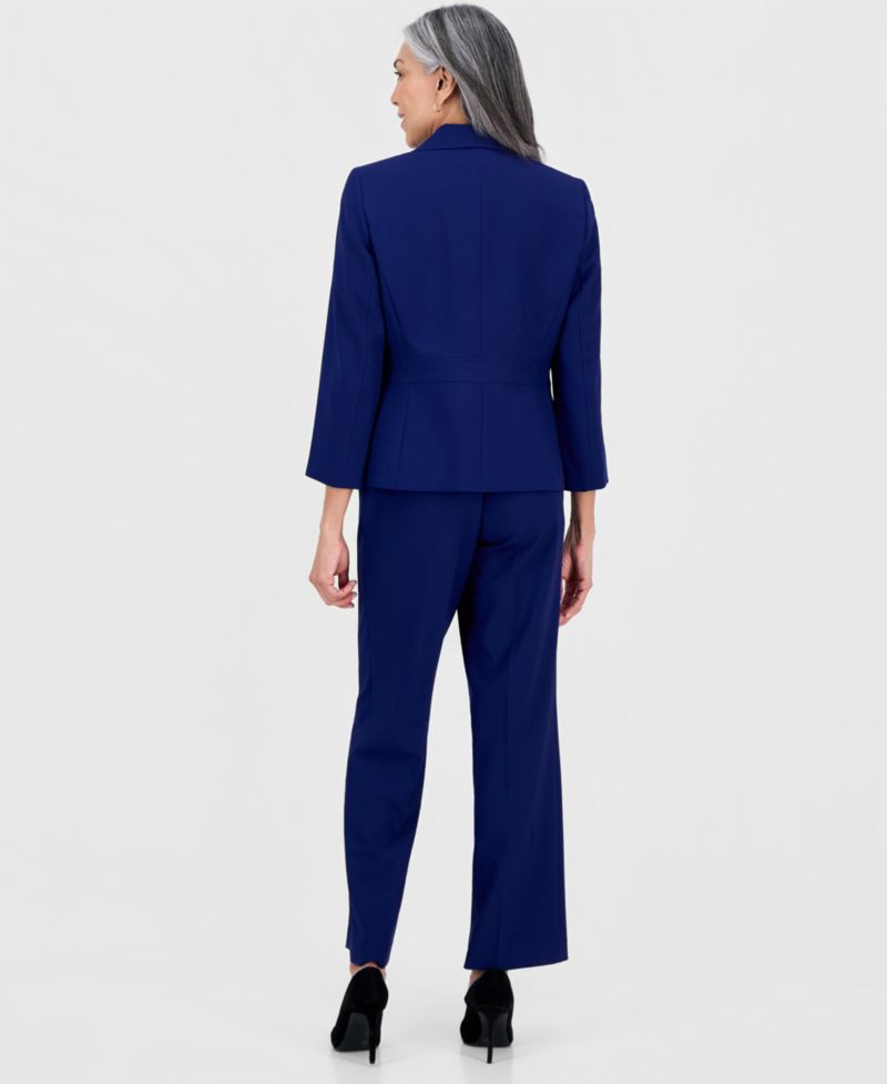Women's Notch-Lapel Mid-Rise 2 Piece Pantsuit