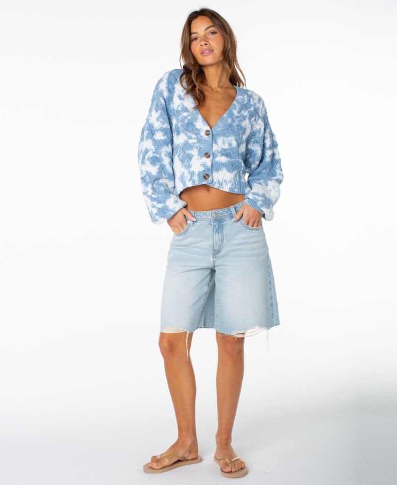 Women's Sundaze Tie-Dye Cropped Cardigan
