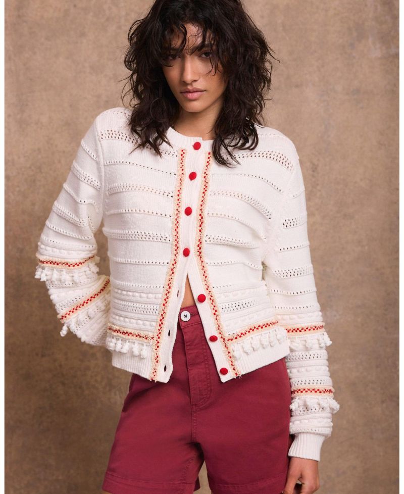 Women's Cotton Blend Tassel Cardigan
