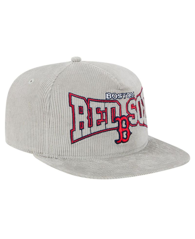 Men's Gray Boston Red Sox Corduroy Golfer Snapback Hat