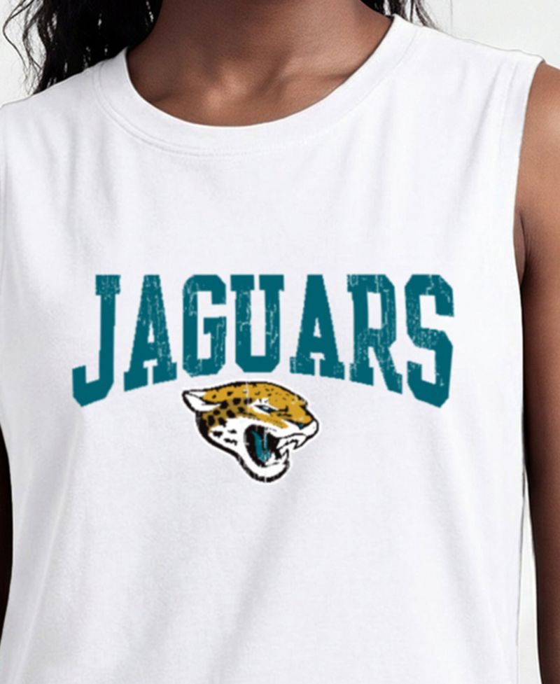 Women's Jacksonville Jaguars Distressed Crewneck Muscle Tank