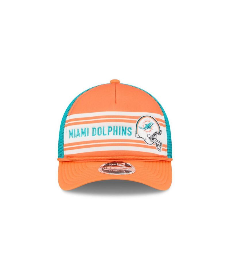 Men's Orange Miami Dolphins Linear A-Frame 9FORTY Adjustable Hat