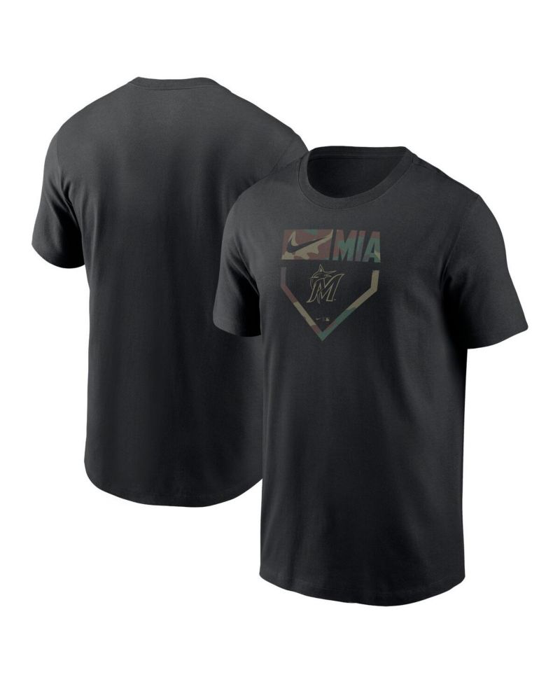 Men's Black Miami Marlins Camo T-Shirt