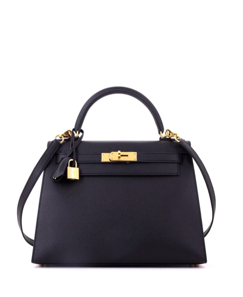 Kelly 28 Handbag Black Epsom with Gold Hardware