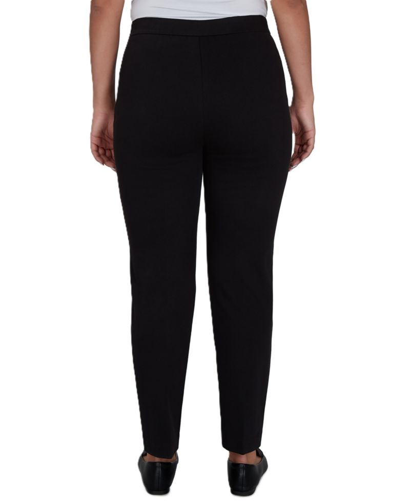 Petite Travel Advisory Pull-On Straight-Leg Knit Twill Pants