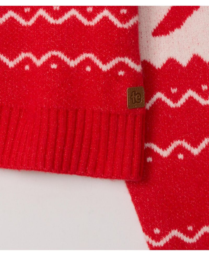 Women's Bow Cropped Christmas Sweater