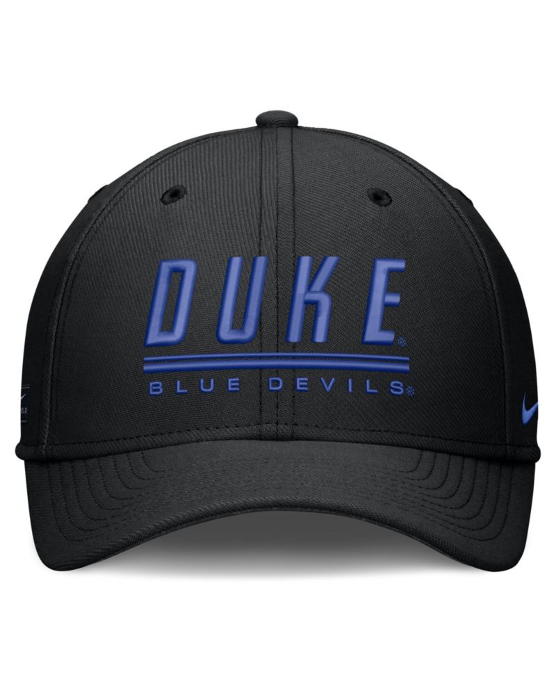 Men's Black Duke Blue Devils Game Day Rise Swooshflex Hat