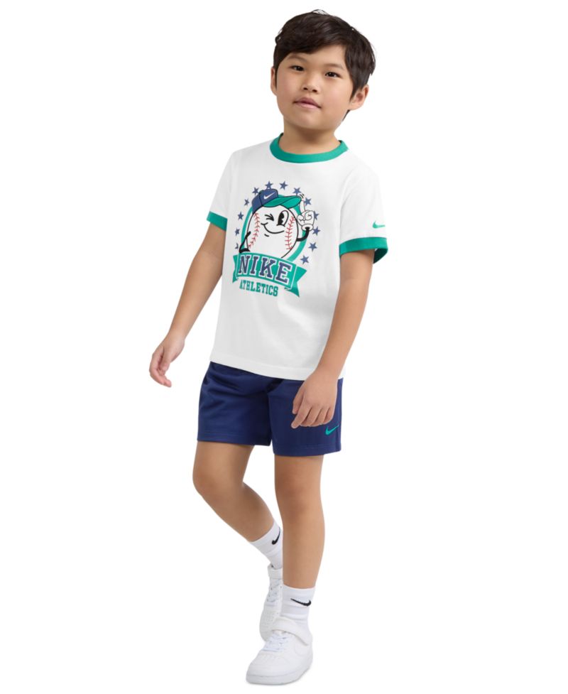 Boys' 2T-7 Dri-FIT Baseball Character Short-Sleeve T-Shirt and Shorts, 2-Piece Set