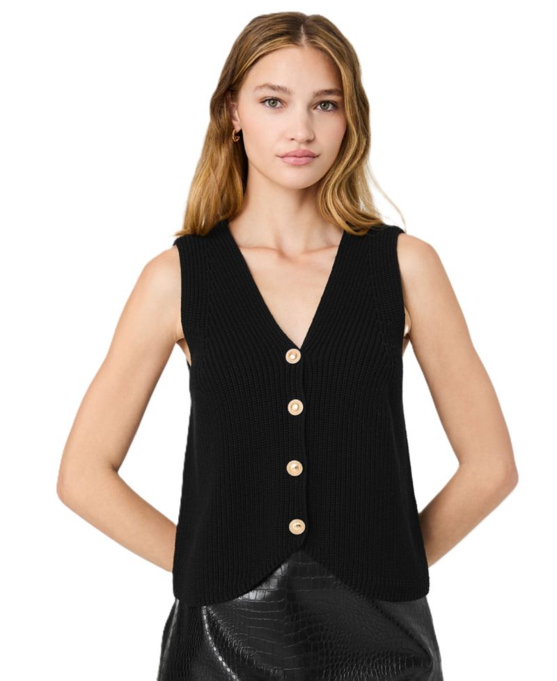 Women's Mozart V-Neck Sleeveless Rib Knit Vest