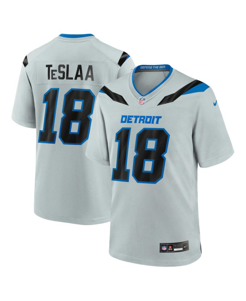 Men's Isaac Teslaa Silver Detroit Lions 2026 Rivalries Collection Game Jersey