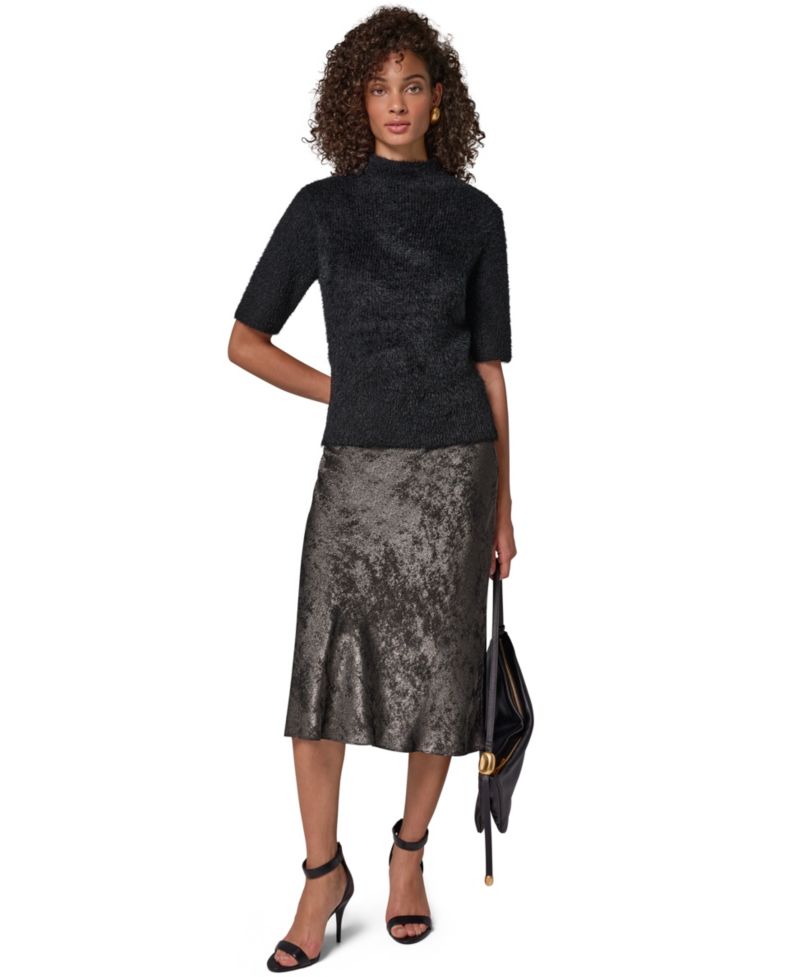 Women's Short-Sleeve Mock Neck Sweater