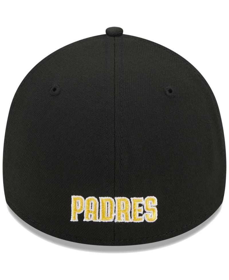 Men's Black San Diego Padres Logo 39THIRTY Flex Hat