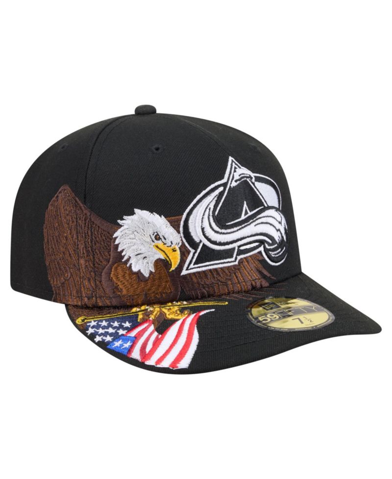 Men's Black Colorado Avalanche Freedom Pre-Curved 59FIFTY Fitted Hat
