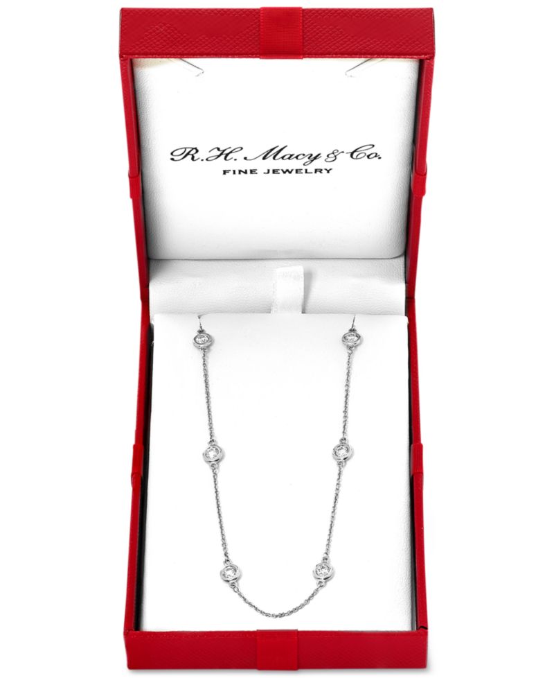 EFFY® Diamond Bezel 20" Statement Necklace (1 ct. t.w.) in 14k White, Yellow or Rose Gold