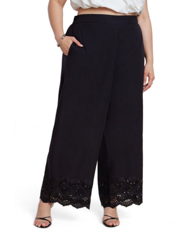 Plus Size High-Rise Wide-Leg Pull-On Pants