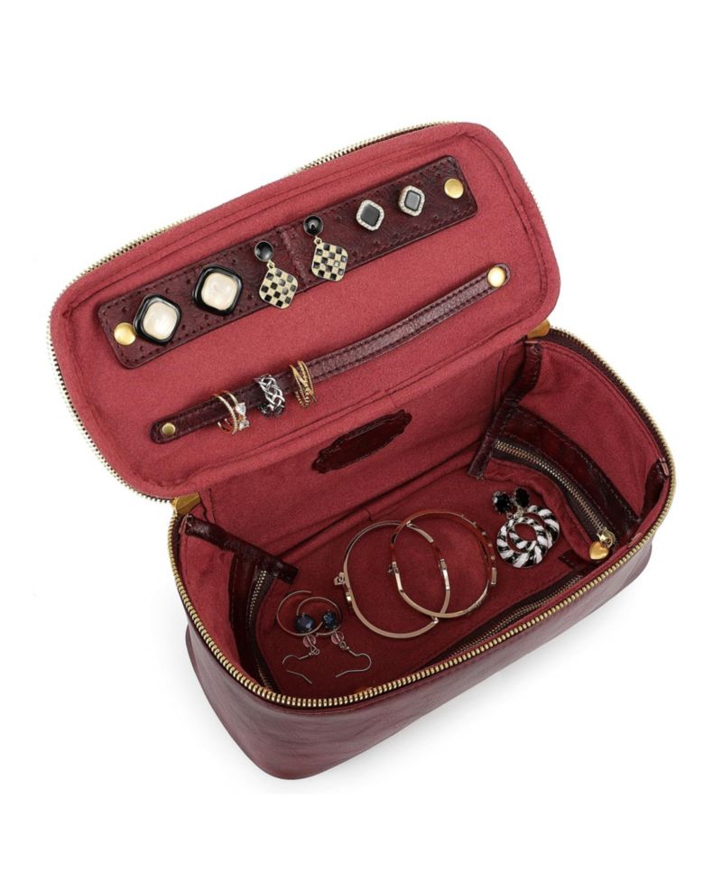 Celosia Rectangular Leather Jewelry Case