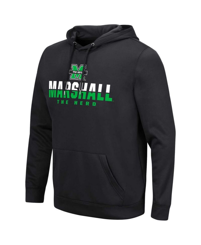 Men's Black Marshall Thundering Herd Lantern Pullover Hoodie