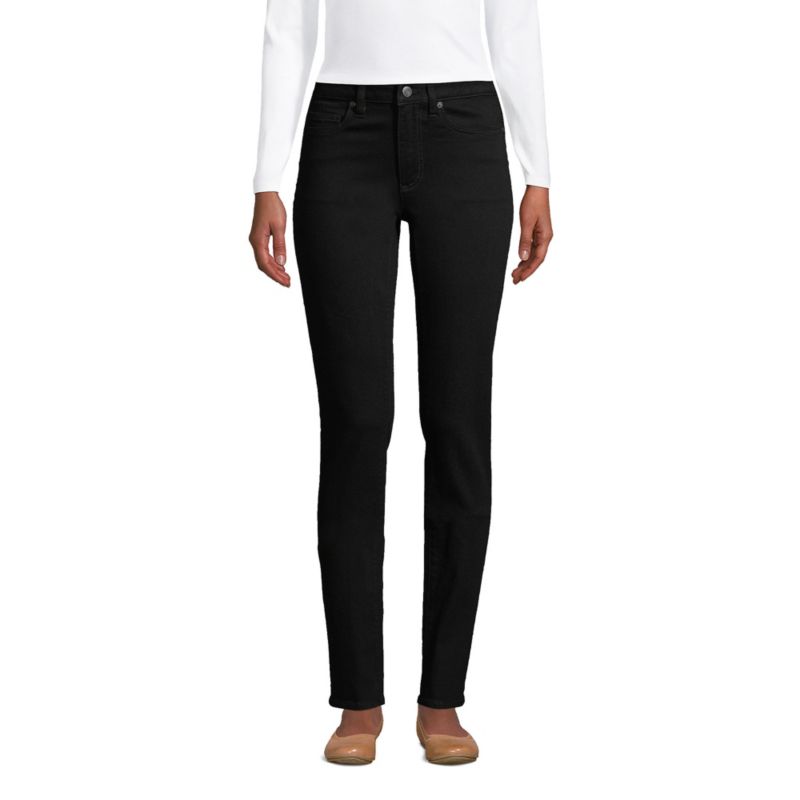 Petite Mid Rise Straight Leg Jeans