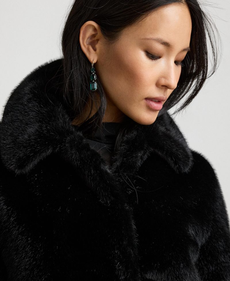 Women's Faux-Fur Collared Lined Coat