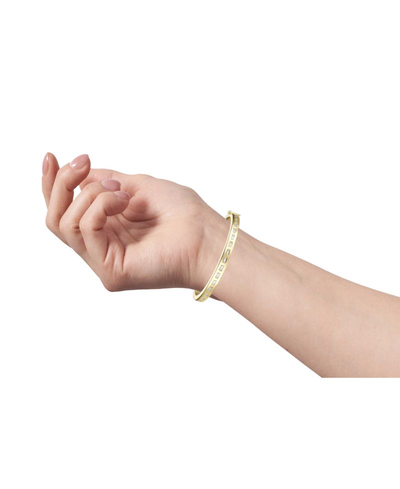 14K Gold Plated Brilliant CZ Baguette Bangle Bracelet