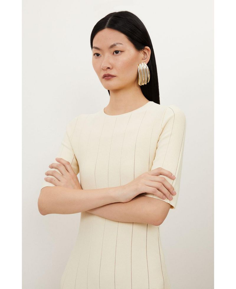 Women's Knit Full Skirt Midi Dress