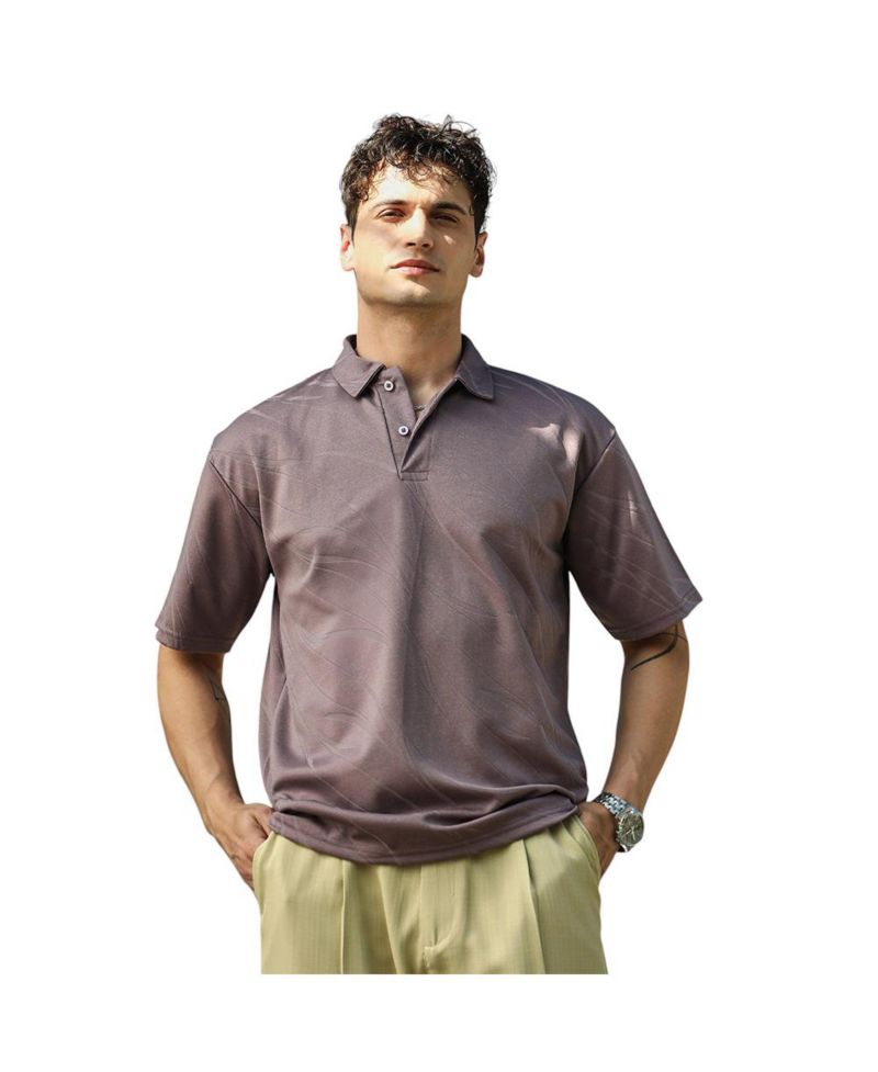 Men's Pastel Purple Scratch-Tactile Polo T-Shirt