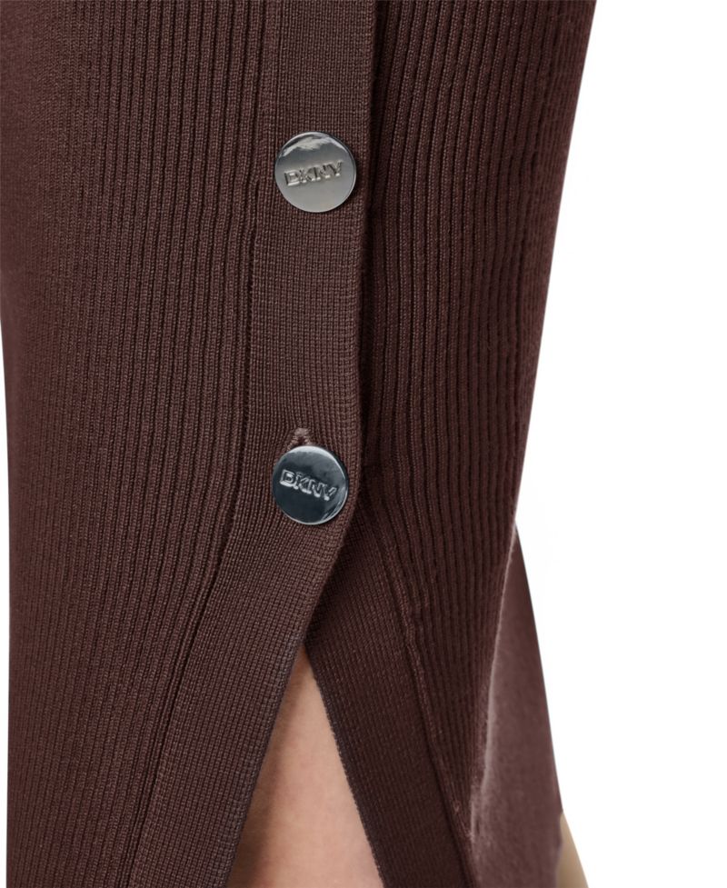 Women's Boat Neck Ribbed-Knit 3/4-Sleeve Dress