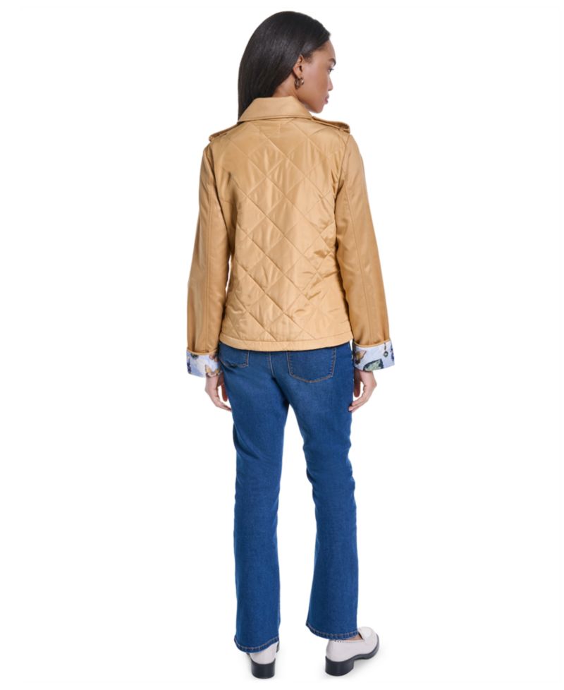 Petite Cropped Button-Front Jacket