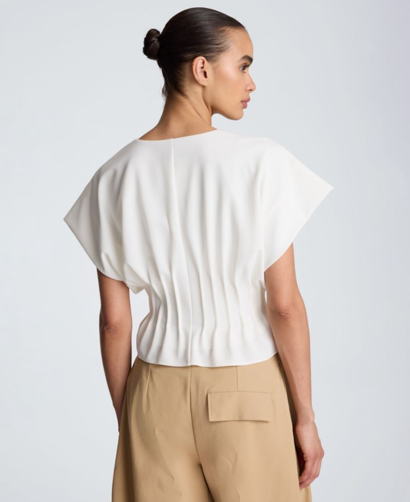 Women's Pleated V-Neck Top