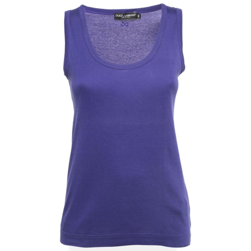 Women's Pre-Owned Dolce and Gabbana Purple Cotton Tank Top