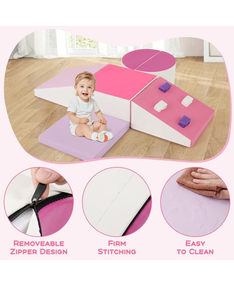 Toddler Standard Soft-Foam Climbing Triangle Ramp 6-Piece Play Set