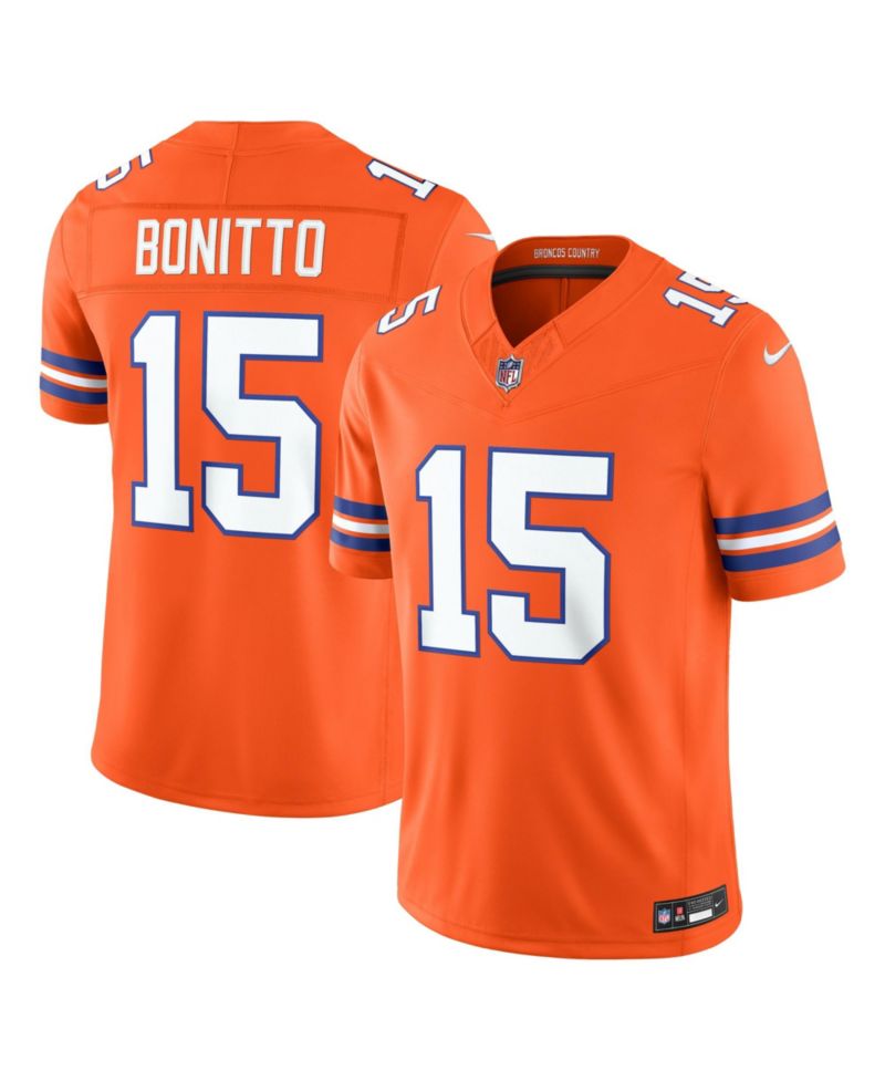Men's Nik Bonitto Orange Denver Broncos Alternate Mile High Collection 1977 Throwback Vapor F.U.S.E. Stitched Limited Jersey