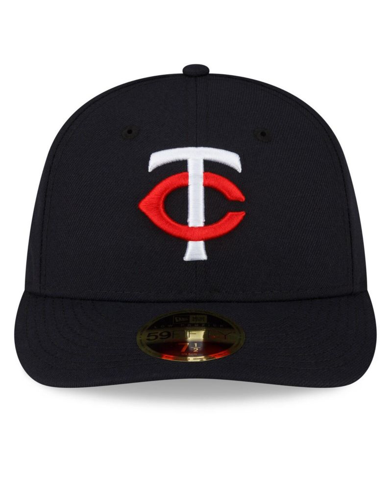 Мужская темно-синяя приталенная шляпа Minnesota Twins 2023 Authentic Collection из коллекции Now Profile Home 59FIFTY