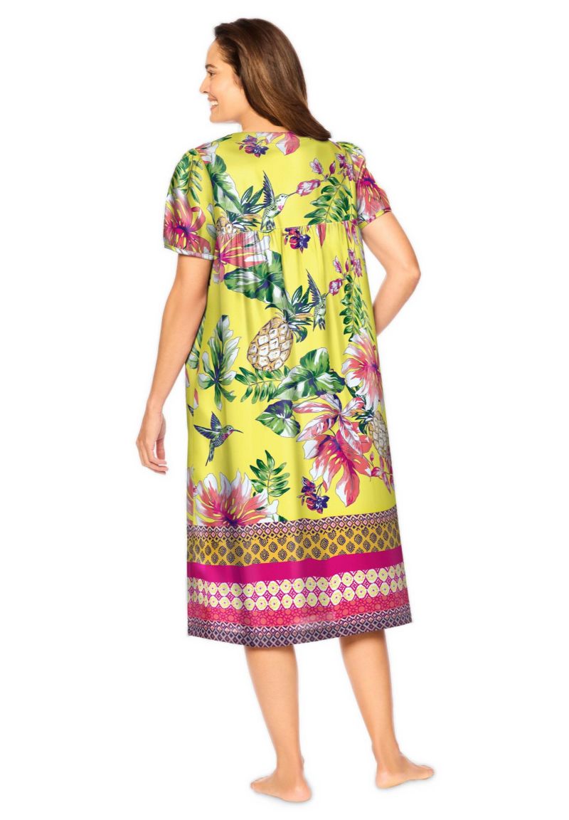 Women's Only Necessities Short Print Shirred Lounger